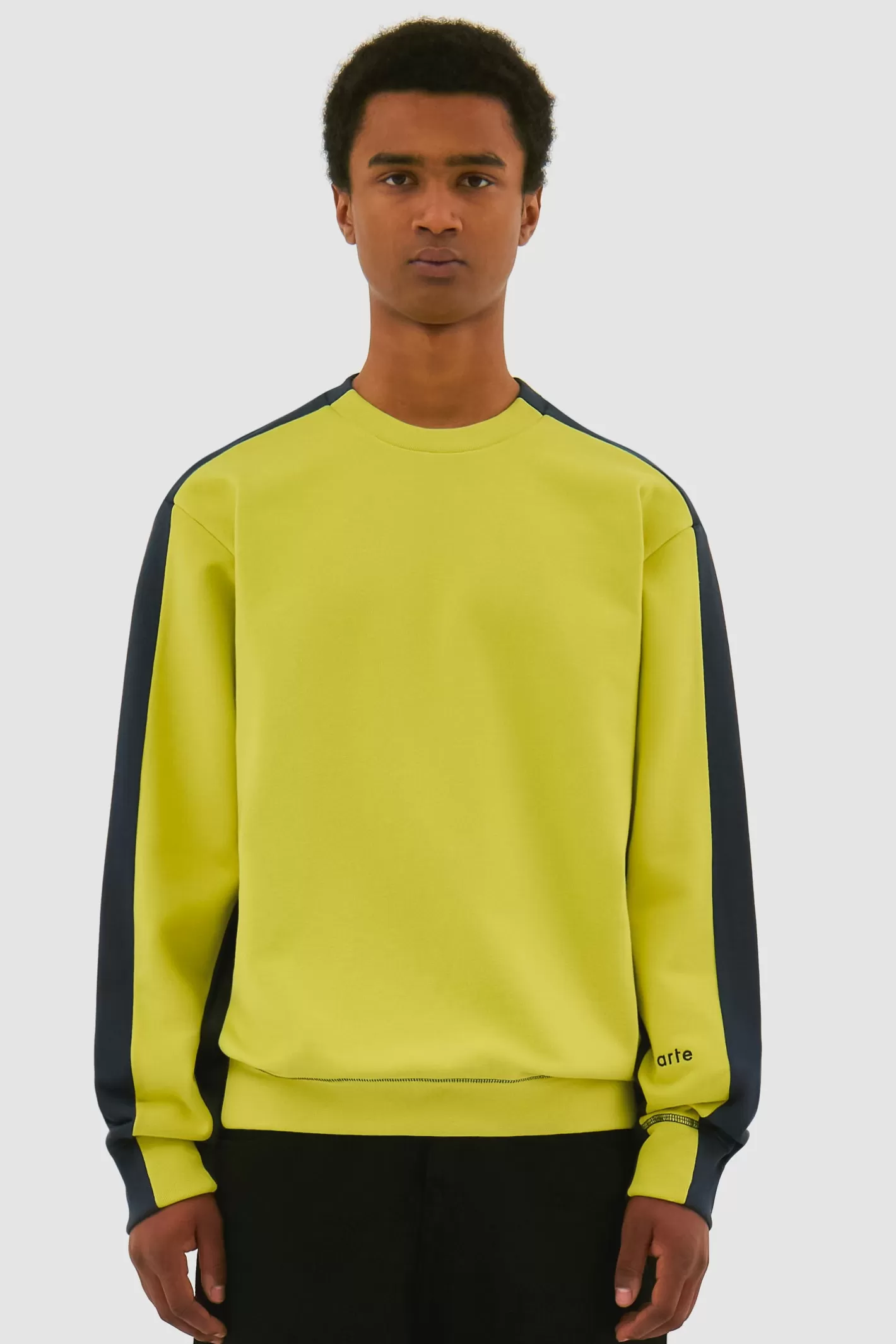 Clearance Col ras du cou bicolore - /Bleu Sweaters