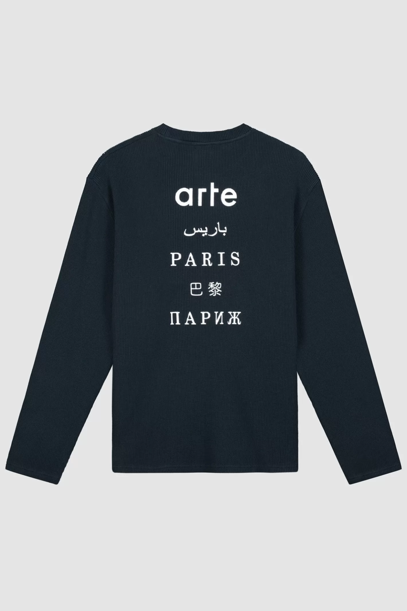 Fashion Paris Back Print Long Sleeve - Navy Manches Longues