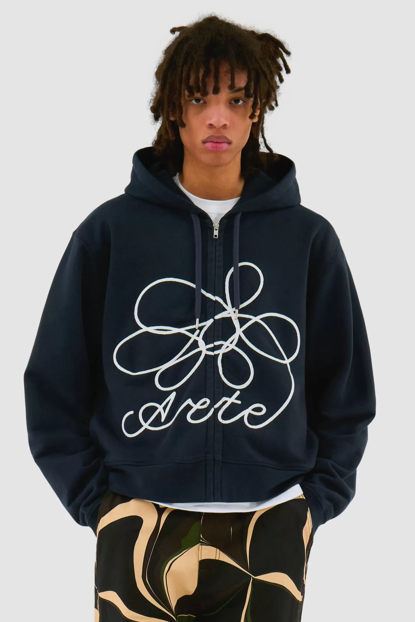 Online Sweat à capuche zippé avec logo fleuri - Sweats À Capuche