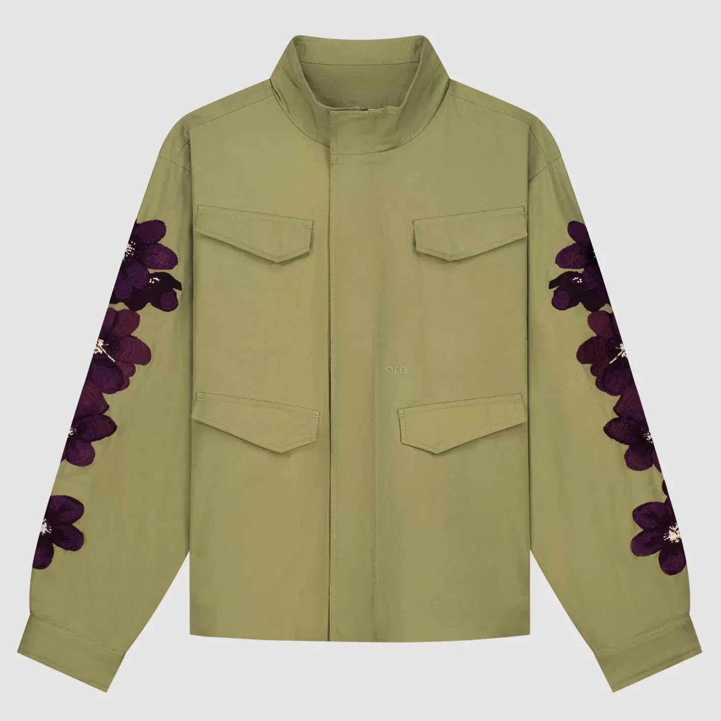 Discount Veste brodée de fleurs - Vert olive Vestes